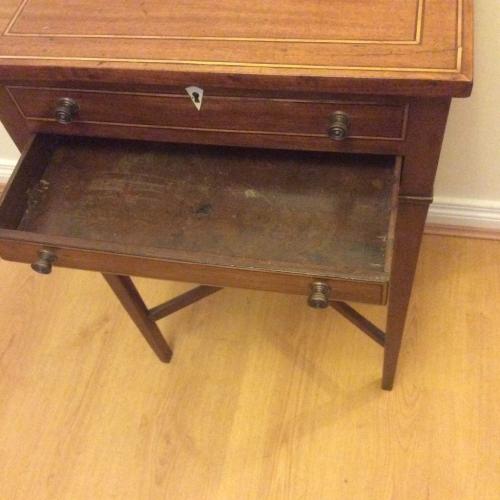 Antique inlaid sewing table