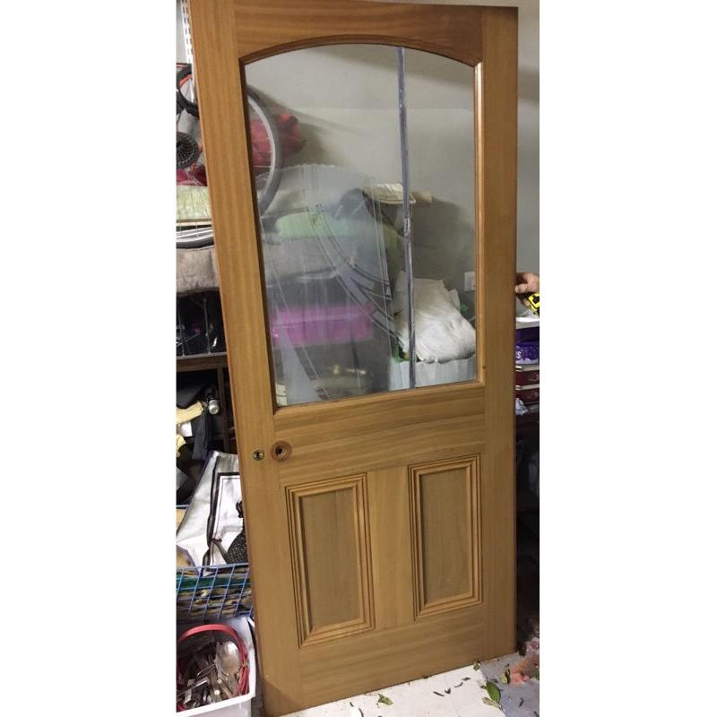 Mahogany door with glass