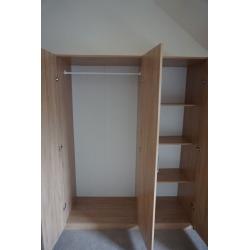 Wooden Oak Look Large Triple Wardrobe and Delivery