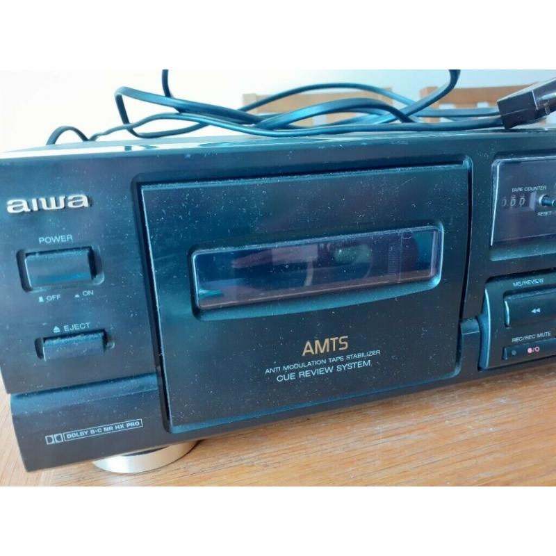 Aiwa AD-F450k Stereo Cassette Tape Deck, AMTS Anti Modulation Tape Stabiliser