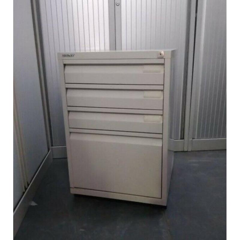 Bisley, Metal 4 Drawer Lockable Filling Cabinet With Key
