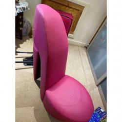 Pink high heel chair
