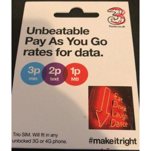 100 ? old three sim card Wholesale bulk sim card for sale brand new