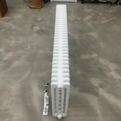 Brand New DQ Heating ?Peta? 4 Column White Radiator - 592mm / 1421mm