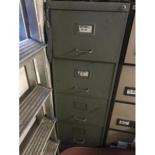 Vintage Industrial 4 Draw Filing Cabinet