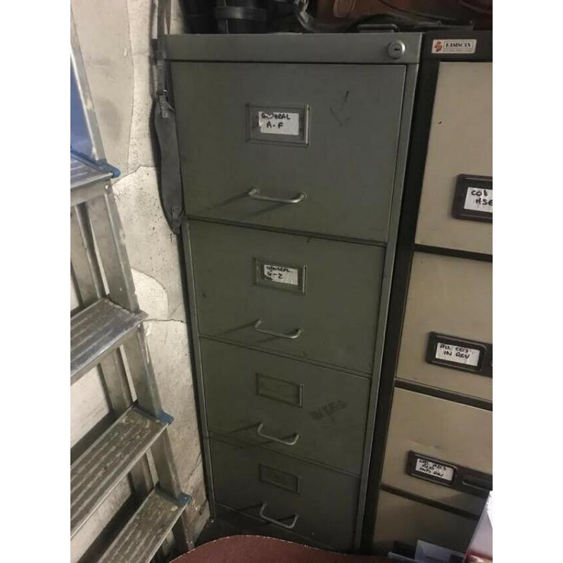 Vintage Industrial 4 Draw Filing Cabinet