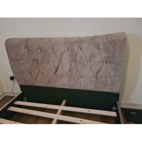 King size beige bed