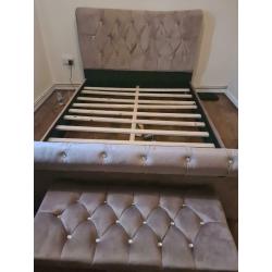 King size beige bed
