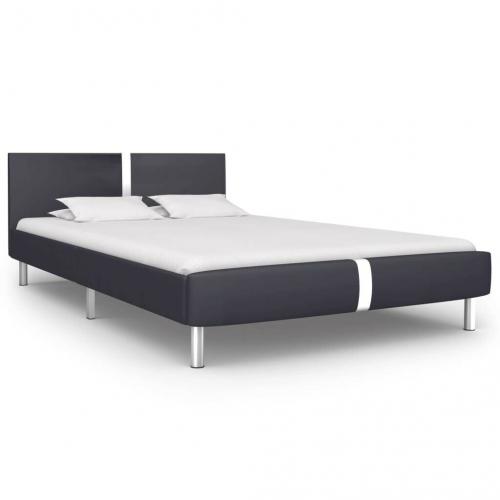 Bed Frame Black Faux Leather 135x190 cm-281008