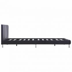 Bed Frame Black Faux Leather 135x190 cm-281008