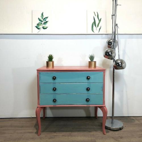 Vintage Mid Century Upcycled Chest of Drawers Distressed Look