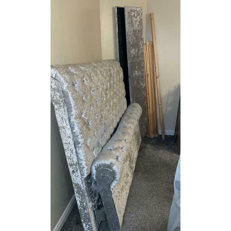 Chesterfield sleigh bed- King size