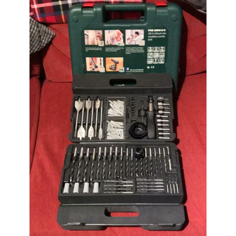 Bosch Combi Drill with Two Lithium-Ion Batteries & Extra Bits Kit
