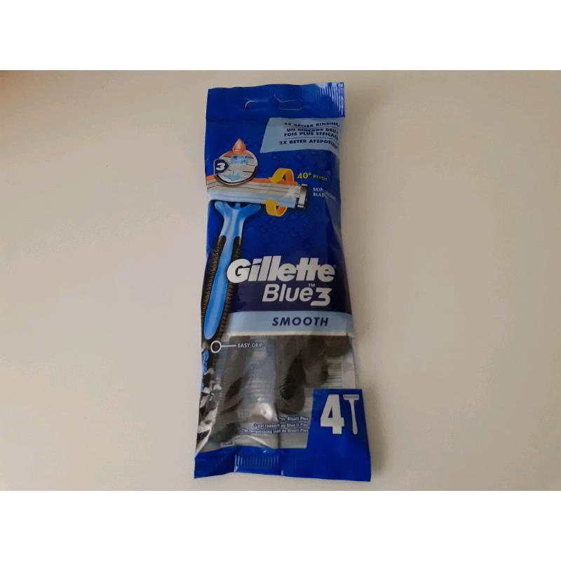 GILLETTE BLUE 3 SMOOTH (ONE PACK OF FOUR)