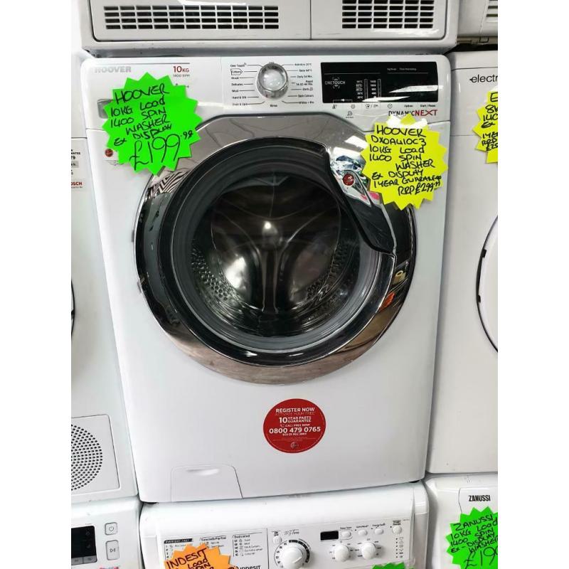 Hoover ex display 10kg load 1400 spin washing machine