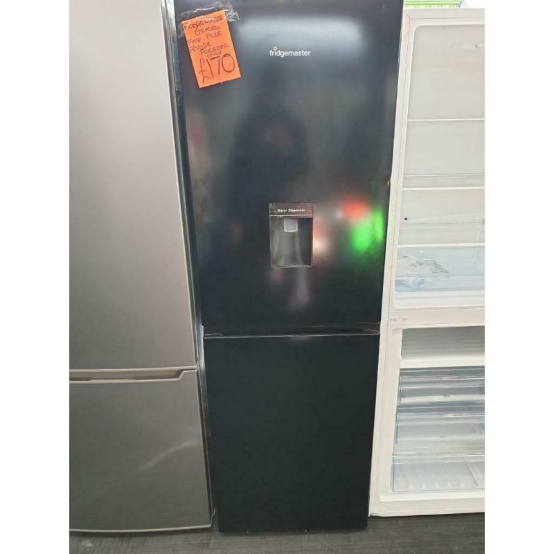Fridge master black graded fridge freezer with water dispenser