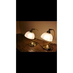 Quality brass touch control table lamps In very good condition