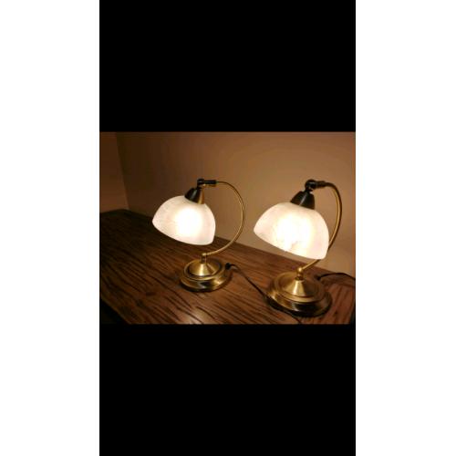 Quality brass touch control table lamps In very good condition
