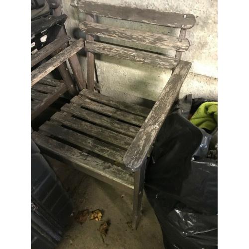 Old wooden garden chairs