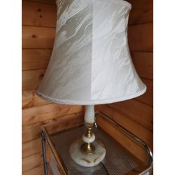 Table lamp with hand made shade