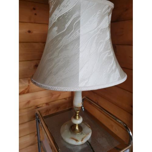 Table lamp with hand made shade