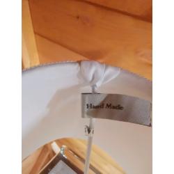 Table lamp with hand made shade