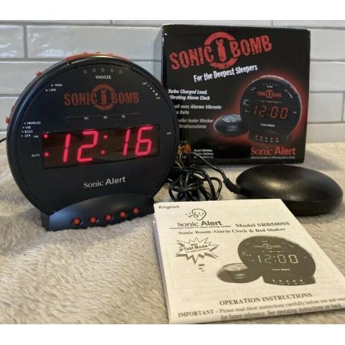 Sonic Alert 'Sonic Bomb' Extra Loud Alarm Clock with Vibrating Pad, SBB500SS-v2