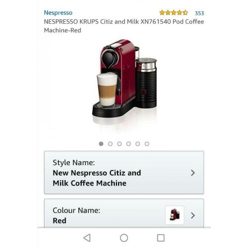 Nespresso Krups sitiz and milk coffee machine