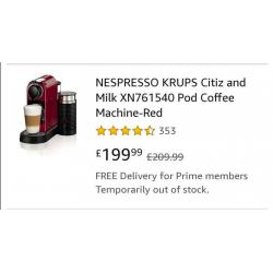Nespresso Krups sitiz and milk coffee machine