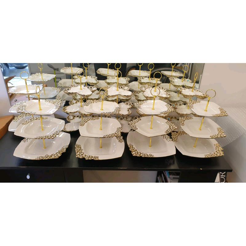 Sandwiches and cake stand