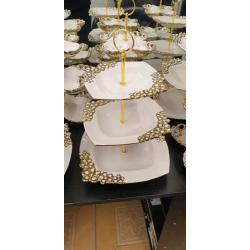 Sandwiches and cake stand