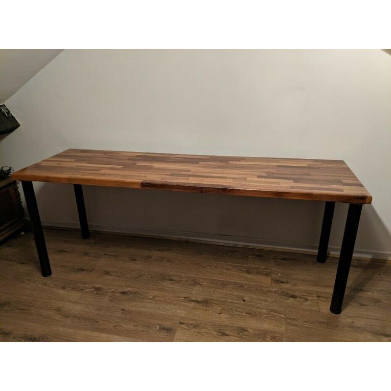 solid walnut worktop / desk / table, varnished, legs included