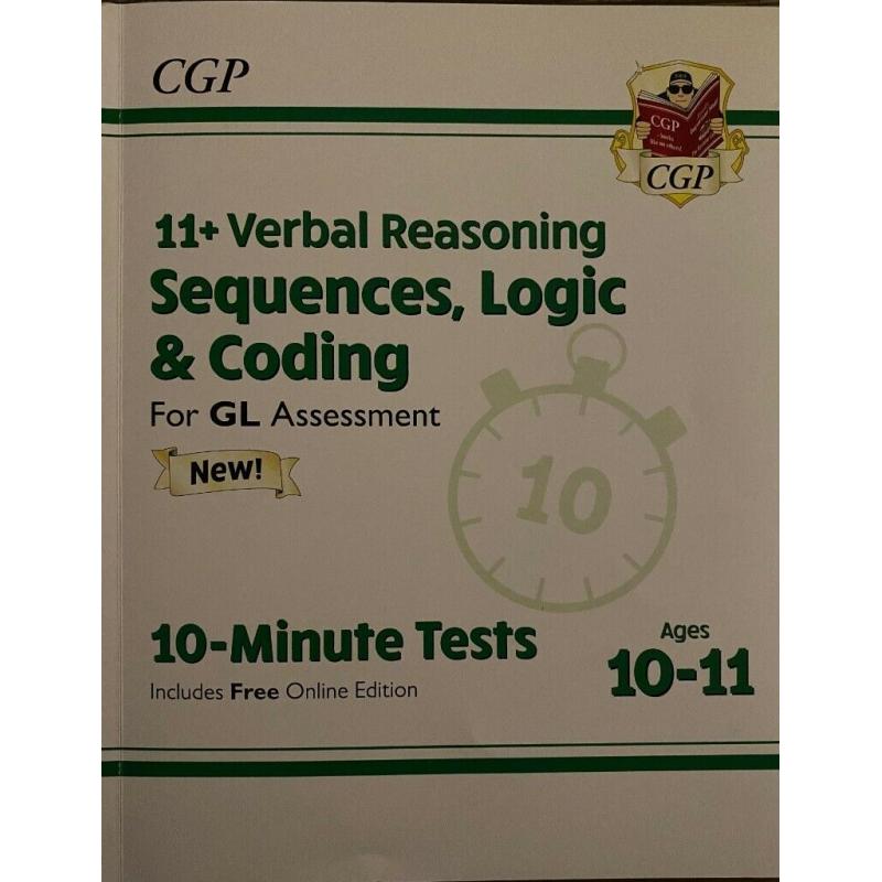 CGP 11 plus GL Verbal Reasoning Sequence, Logic & Coding - 10 minute tests - Age 10-11