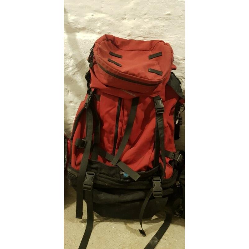 Red Kathmandu Interloper Backpacks 70L