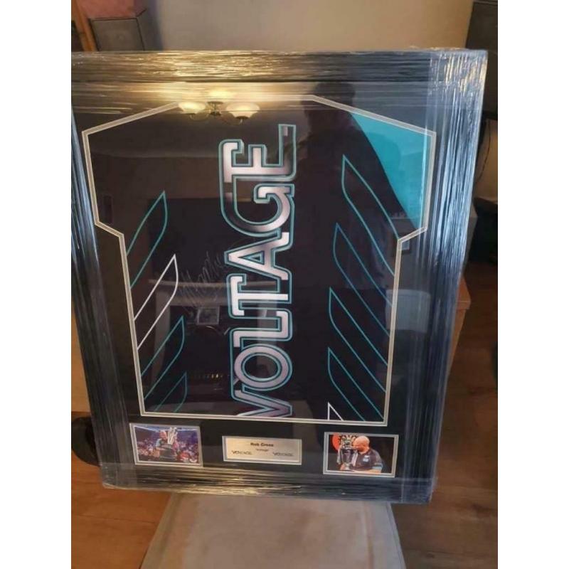 Signed framed darts shirts