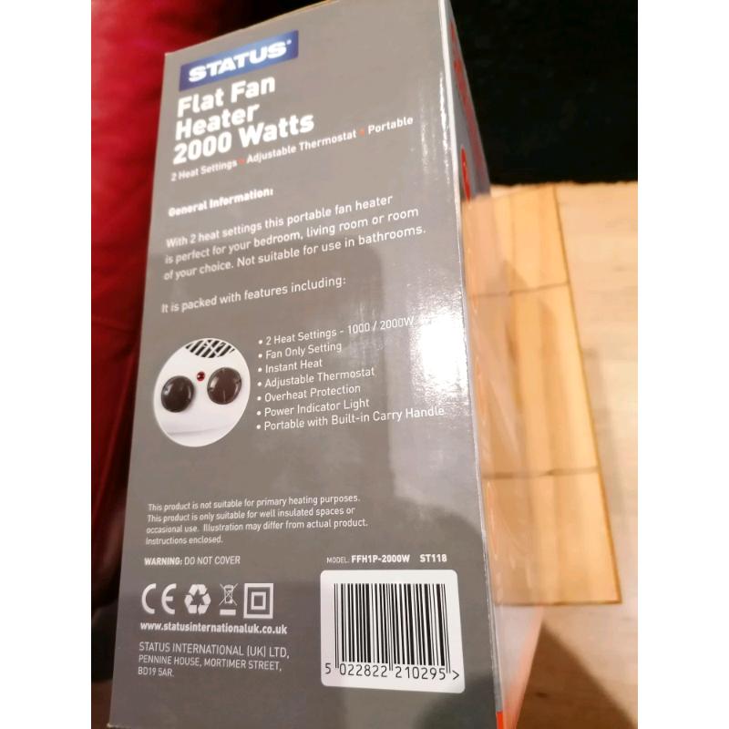 NEW Fan Heater 2000 Watts