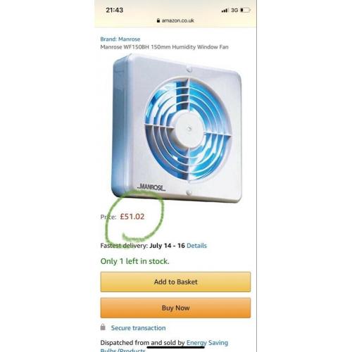 Manrose extractor fan