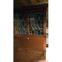 Victorian book case and writing desktop.