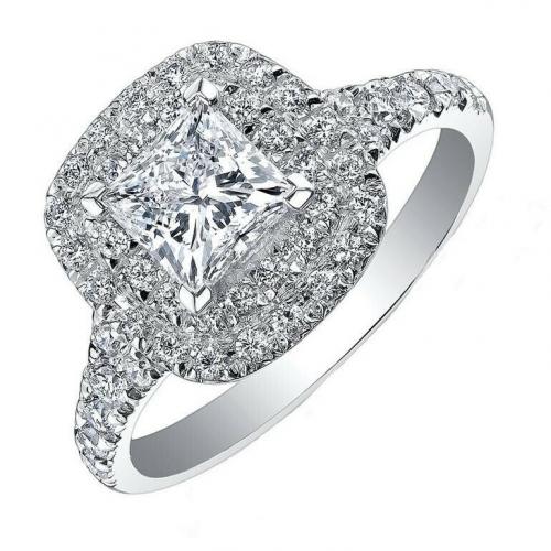 Maple Leaf Diamonds 18ct White Gold Diamond Halo Engagement Ring