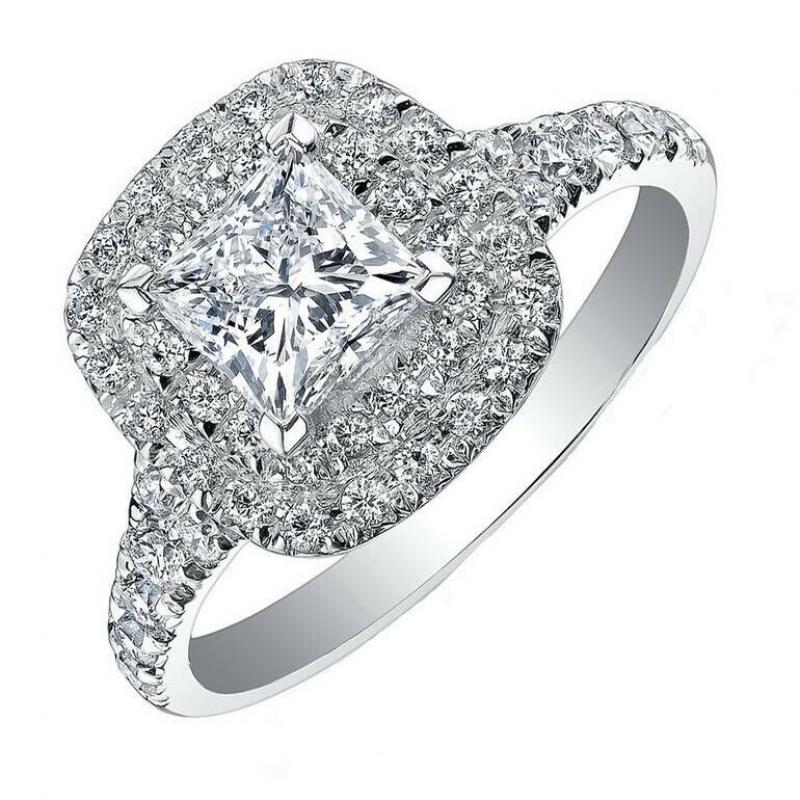 Maple Leaf Diamonds 18ct White Gold Diamond Halo Engagement Ring