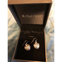 Silver Heart necklace & earrings set