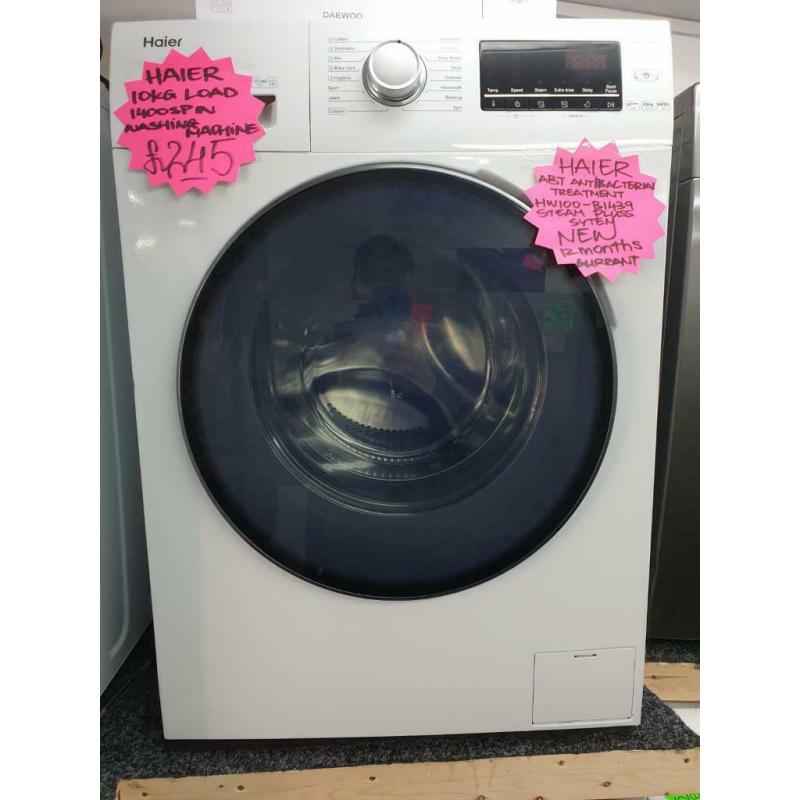 10kg load new haier white washing machine