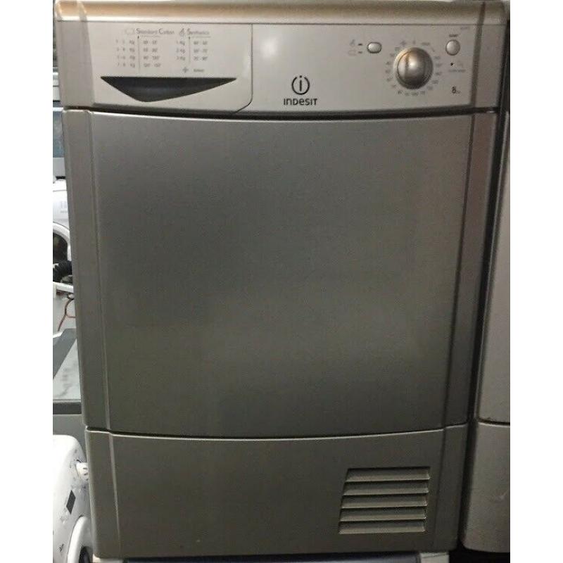 31 Indesit IDC85s 8kg Silver Condenser Tumble Dryer 1YEAR WARRANTY FREE DELIVERY