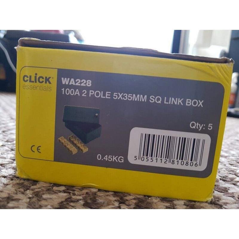 Click UK 100A 3 Pole 35mm SQ Link Box - JOB LOT