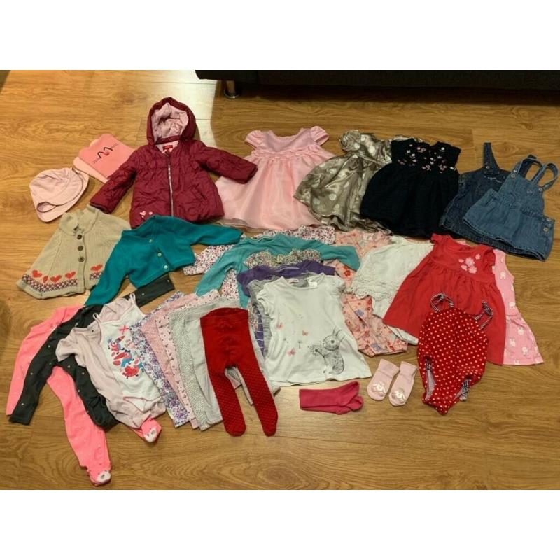 Bundle of baby girls clothes (6-12 months) with 1 jacket
