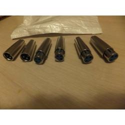 NEW - 6 x XLR to PNONO adapters plugs - 2 MALE + 4 FEMALE - METAL BODY