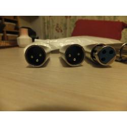 NEW - 6 x XLR to PNONO adapters plugs - 2 MALE + 4 FEMALE - METAL BODY