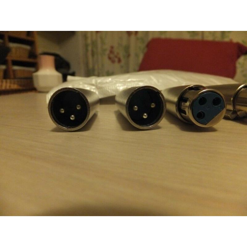 NEW - 6 x XLR to PNONO adapters plugs - 2 MALE + 4 FEMALE - METAL BODY
