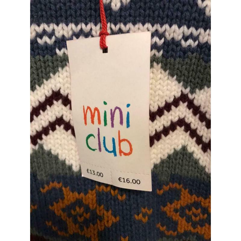 Boys Mini Club chunky jumper aged 1 1/2 - 2 years new with tags