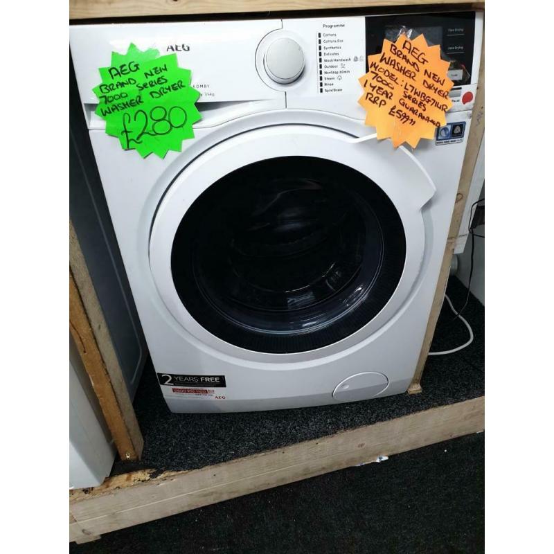 Brand new AEG white washer and dryer